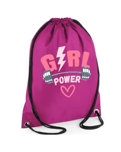 Sac de Gym Girl Power couleur Rose