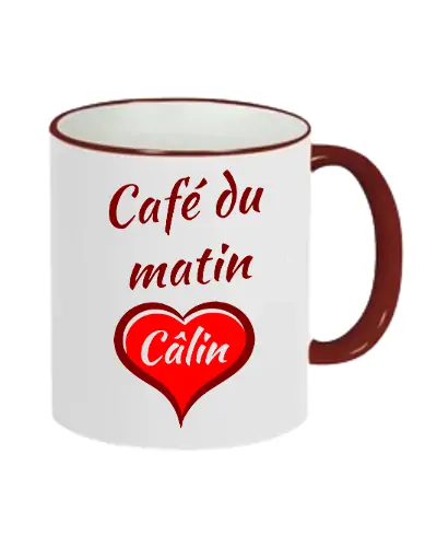 Mug Tristan - Café du matin calin couleur Bordeaux