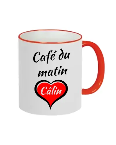 Mug Tristan - Café du matin calin couleur Rouge