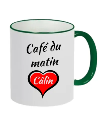 Mug Tristan - Café du matin calin couleur Vert Foncé