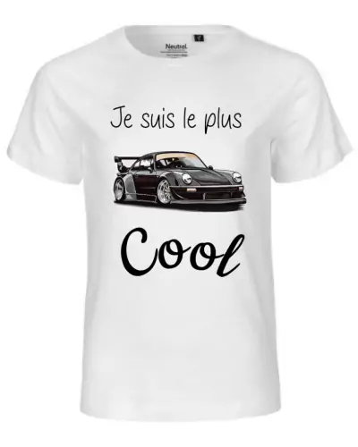 T-shirt enfant Nael design Porsche couleur blanc