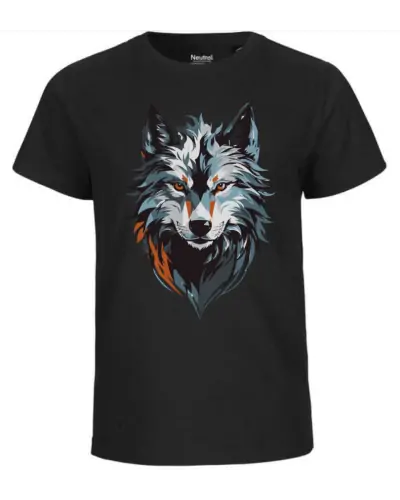 T-shirt enfant Nael design Loup couleur noir