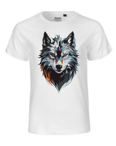 T-shirt enfant Nael design Loup couleur blanc