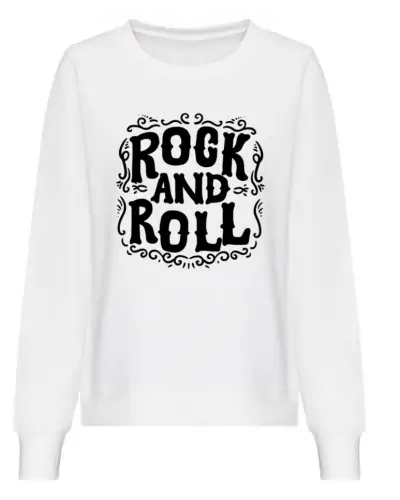 Sweat Alana design Rock and roll couleur White