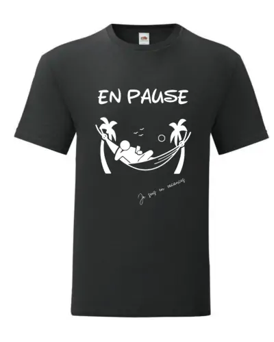 Tee-shirt Malo - C'est les vacances - Design en pause couleur Black