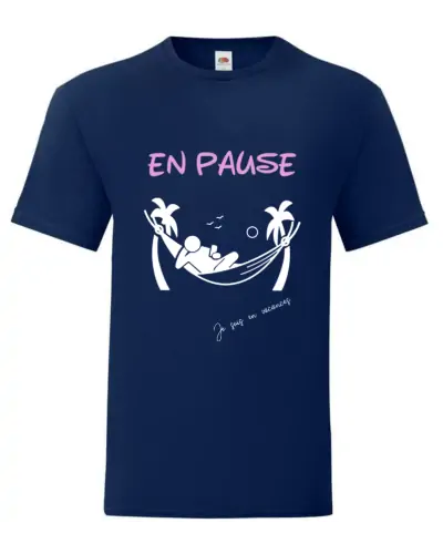 Tee-shirt Malo - C'est les vacances - Design en pause couleur Navy