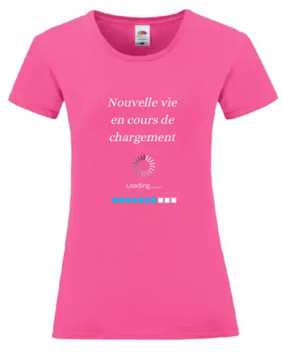 Tee-shirt Julia - Design nouvelle vie couleur Fuchsia vue de face