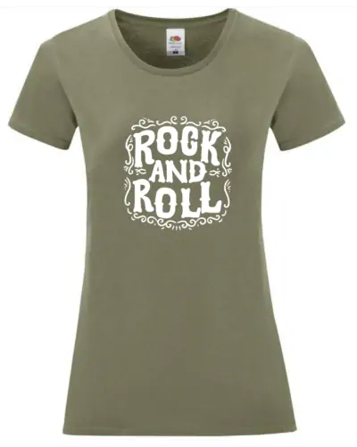 Tee-shirt Julia - Design rock and roll couleur Classic olive vue de face