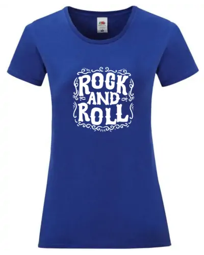 Tee-shirt Julia - Design rock and roll couleur Colbat blue vue de face