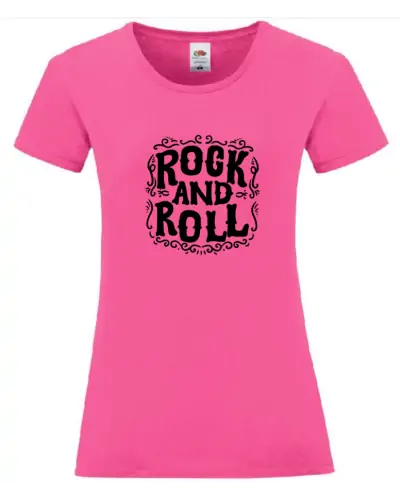 Tee-shirt Julia - Design rock and roll couleur Fuchsia vue de face