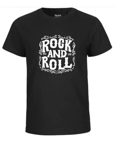 T-shirt enfant Nael design rock and roll couleur noir