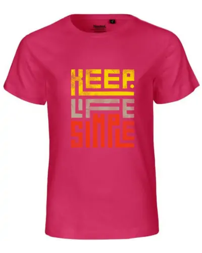 T-shirt enfant Nael design keep life simple couleur pink