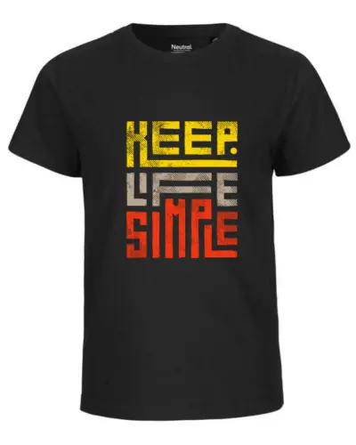 T-shirt enfant Nael design keep life simple couleur noir