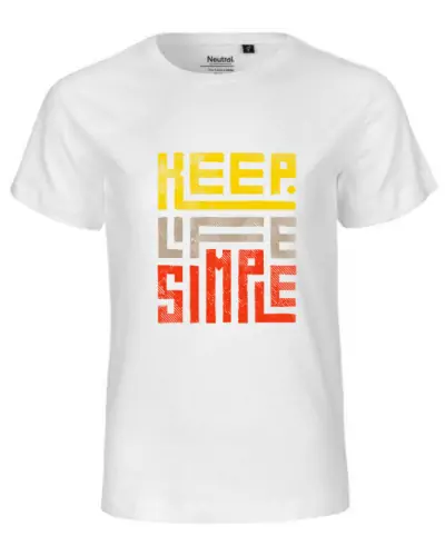 T-shirt enfant Nael design keep life simple couleur blanc