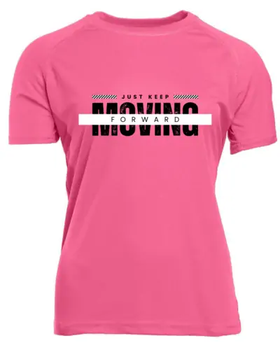 T-shirt respirant PEN DUICK -MOVING couleur Pink vue de face