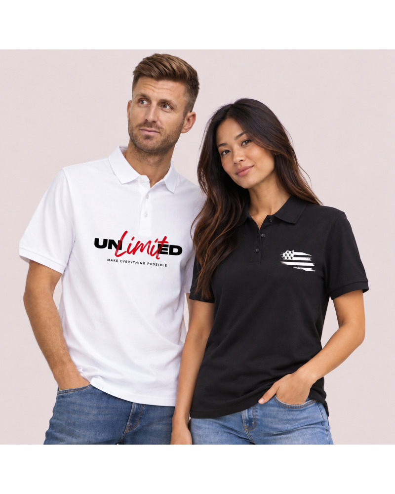 Polo, um Unisex anzupassen