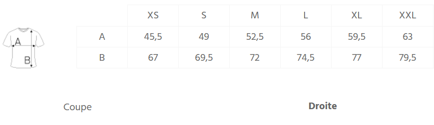 Guide des tailles POLO BRIEUC